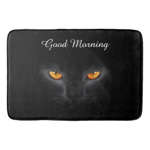 Goedemorgen zwarte kat badmat
