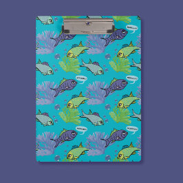 Goedemorgen Zwemmen Vis Koraal Reef Patroon Klembord