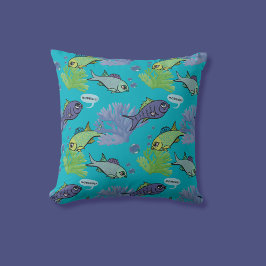 Goedemorgen Zwemmen Vis Koraal Reef Patroon Kussen