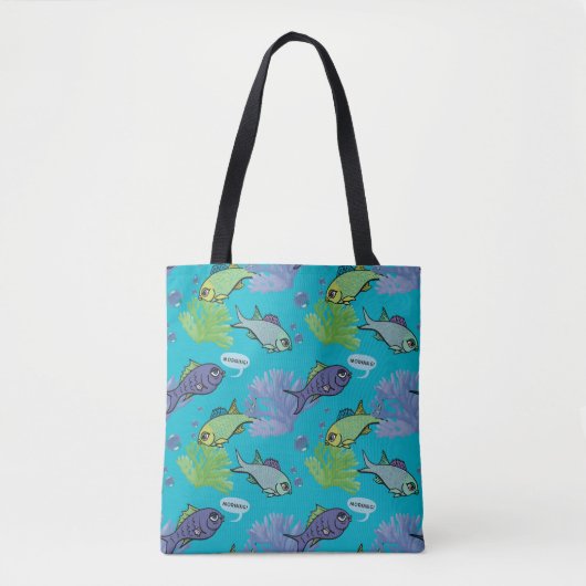 Goedemorgen Zwemmen Vis Koraal Reef Patroon Tote Bag (Voorkant)