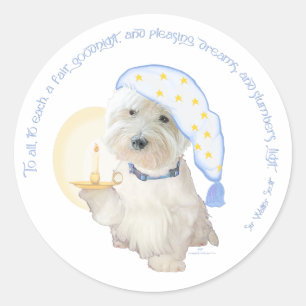 Goedenacht Blauw Ronde Sticker