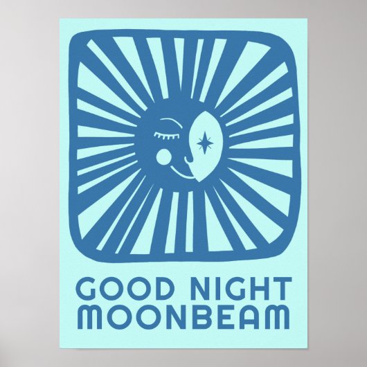 Goedenacht Moonbeam Schattige Moon Nursery Room Ar Poster (Voorkant)