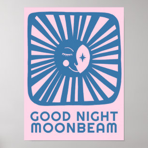Goedenacht Moonbeam Schattige Moon Nursery Room Ar Poster