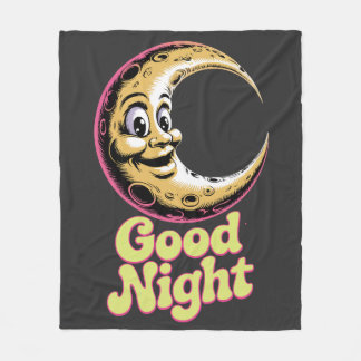 Goedenacht Retro Moon Fleece Deken