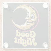 Goedenacht Retro Moon Glazen Onderzetter (Achterkant)