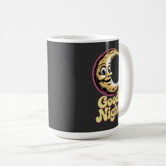 Goedenacht Retro Moon Koffiemok (Voorkant rechts)