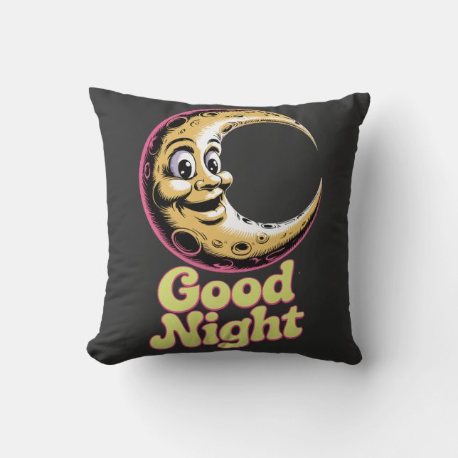 Goedenacht Retro Moon Kussen (Voorkant)