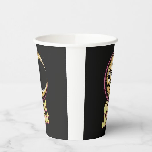 Goedenacht Retro Moon Papieren Bekers (Links)