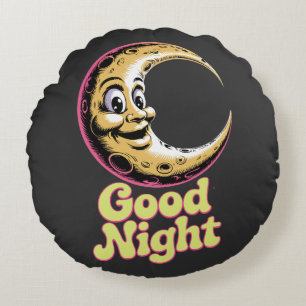 Goedenacht Retro Moon Rond Kussen