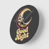 Goedenacht Retro Moon Ronde Klok (Hoek)