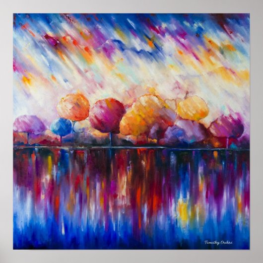 Goedenavond bij de afdruk van het meer Canvas Poster (Voorkant)