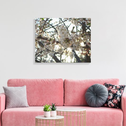 Goedenavond Cherry Blossom II Spring Sunset Canvas Afdruk (Insitu (Woonkamer))