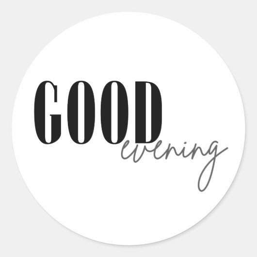 Goedenavond Ronde Sticker (Voorkant)