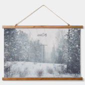 Goedenavond sneeuwval hangend wandkleed (Voorkant)