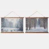 Goedenavond sneeuwval hangend wandkleed (Dubbel)