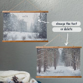 Goedenavond sneeuwval hangend wandkleed