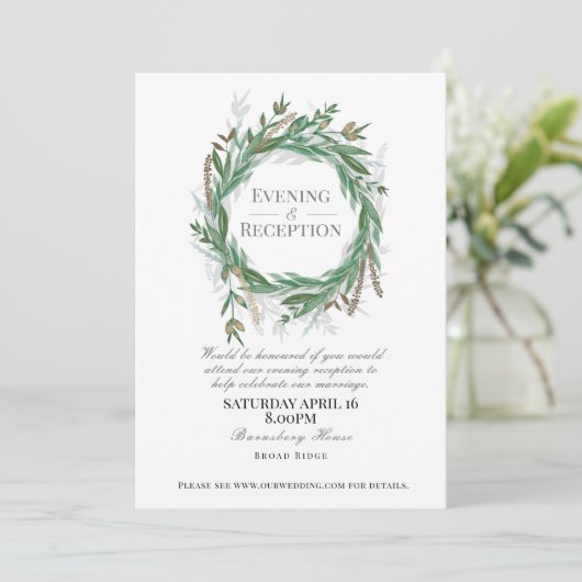 Goedenavond uitnodiging voor bruiloft, groen (Staand voorkant)
