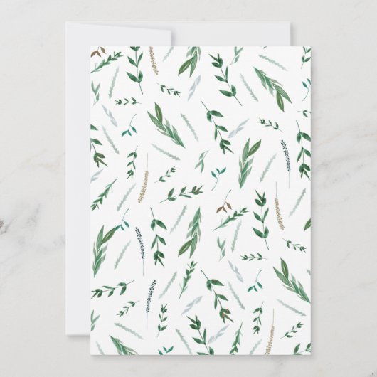 Goedenavond uitnodiging voor bruiloft, groen (Achterkant)