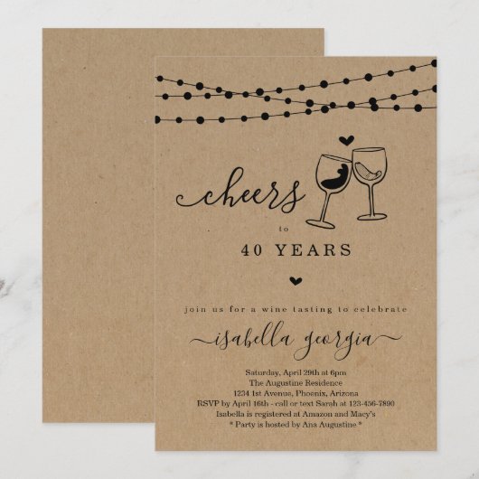 Goedendaagse partij voor het testen van wijn op ka kaart (Voorkant / Achterkant)