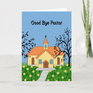 Goedendaagse predikant met gele kerk kaart