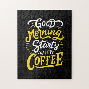 Goedendag cadeau, begin morgen met koffie legpuzzel
