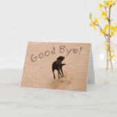 Goedendag en Farewell Dog aan de slag op het stran Kaart (Gele Bloem)