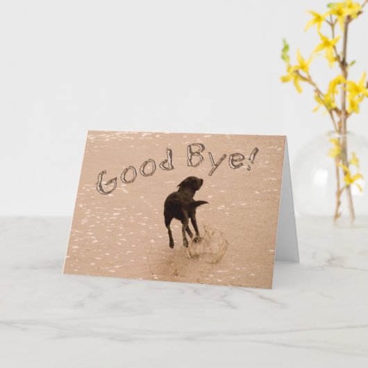 Goedendag en Farewell Dog aan de slag op het stran Kaart (Gele Bloem)