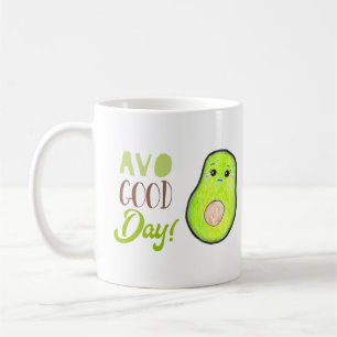 Goedendag Kawaii Avocado Tropische Vruchten Koffiemok