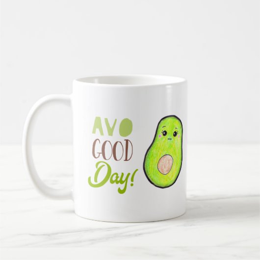 Goedendag Kawaii Avocado Tropische Vruchten Koffiemok (Links)