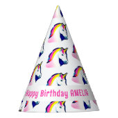 Goedendag Magische Unicorn Pattern Girl Naam Feesthoedjes (Voorkant)