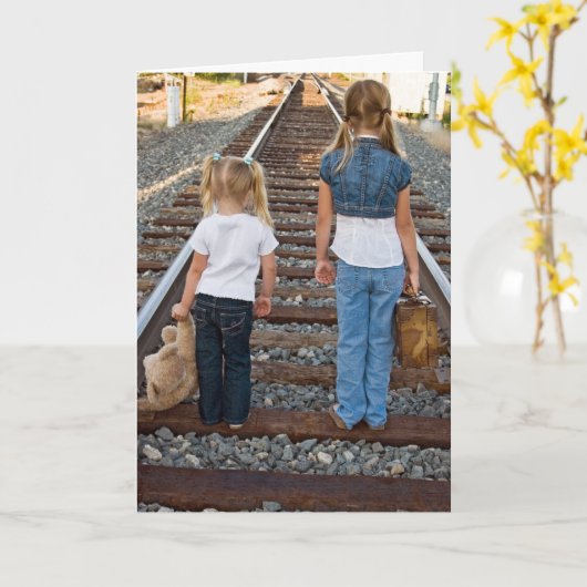 Goedendag meisjes op het spoor kaart (Gele Bloem)