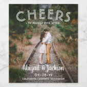 Goedendag, ooit na het huwelijk met foto's. wijn etiket (Enkel label)