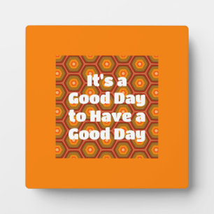 Goedendag Oranje Zeshoek Patroon Boho Plaquette Fotoplaat
