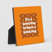 Goedendag Oranje Zeshoek Patroon Boho Plaquette Fotoplaat (Voorkant)