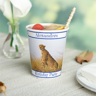 Goedendag van Cheetah, accessoire gepersonaliseerd Papieren Bekers
