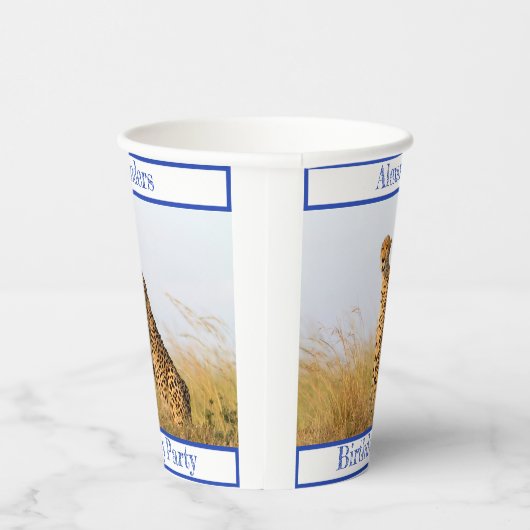Goedendag van Cheetah, accessoire gepersonaliseerd Papieren Bekers (Rechts)