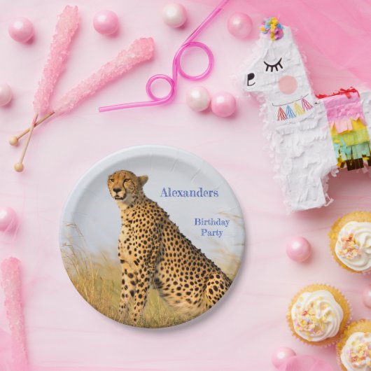 Goedendag van Cheetah, accessoire gepersonaliseerd Papieren Bordje (Feest)