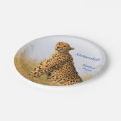 Goedendag van Cheetah, accessoire gepersonaliseerd Papieren Bordje (Gekanteld)
