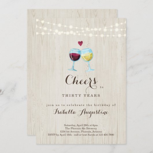 Goedendag voor rode en witte wijn - elke leeftijd kaart (Voorkant / Achterkant)