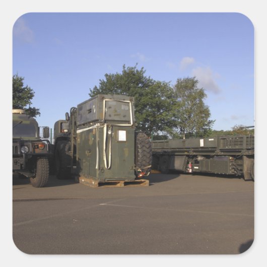 Goederen bereid vierkante sticker (Voorkant)