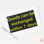 Goederen kunnen binnen 7 dagen worden geruild rechthoekige sticker (Envelop)