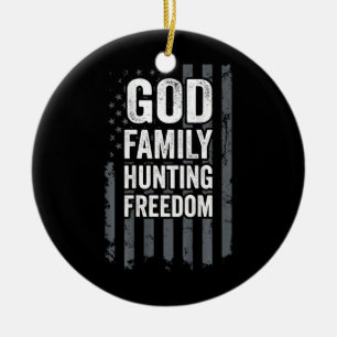 Goederenfamilie jachthoofdvrijheid Funny Hunter US Keramisch Ornament