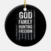 Goederenfamilie jachthoofdvrijheid Funny Hunter US Keramisch Ornament (Achterkant)