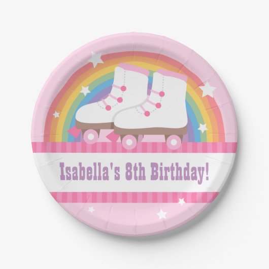 Goederenleveringen voor regenboogrollen papieren bordje (Voorkant)