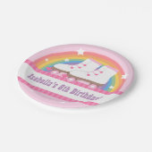 Goederenleveringen voor regenboogrollen papieren bordje (Gekanteld)