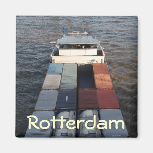 Goederenschip aan de Maas, Rotterdam Magneet (Voorkant)