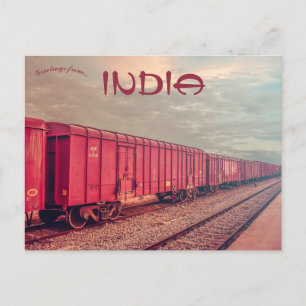 Goederentrain Hosur Tamil Nadu India Briefkaart