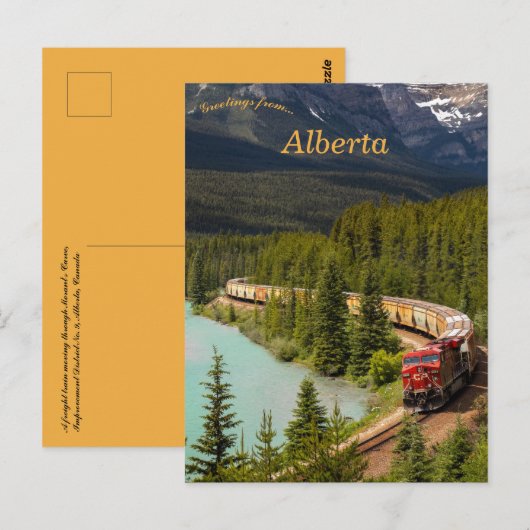 Goederentrein door morants Curve Alberta Briefkaart (Voorkant / Achterkant)