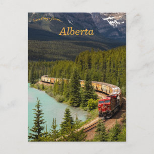 Goederentrein door morants Curve Alberta Briefkaart