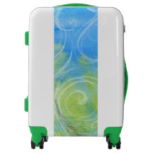 Goederenzak met bagage in de zee en groen